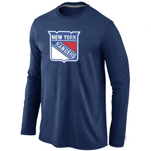 Cheap New York Rangers Big & Tall Logo D.BLUE Long Sleeve NHL T-Shirt For Sale