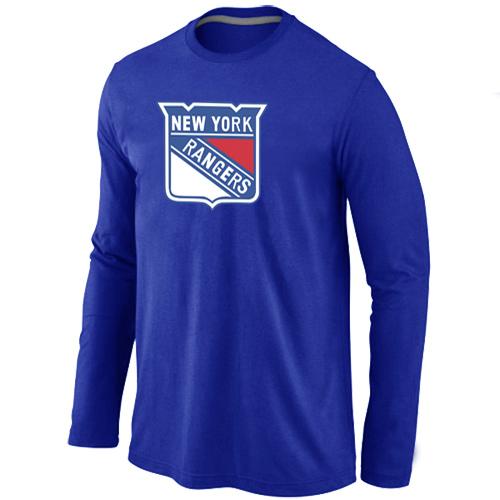 Cheap New York Rangers Big & Tall Logo blue Long Sleeve NHL T-Shirt For Sale