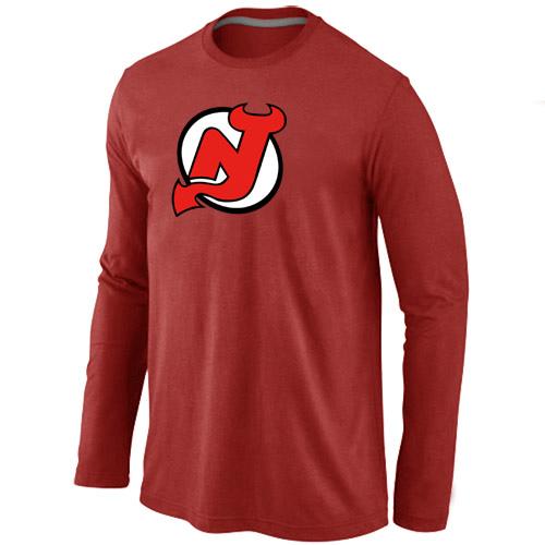Cheap New Jersey Devils Big & Tall Logo Red Long Sleeve NHL T-Shirt For Sale