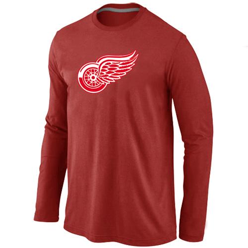 Cheap Detroit Red Wings Big & Tall Logo red Long Sleeve NHL T-Shirt For Sale