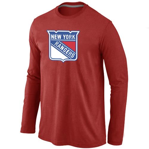 Cheap New York Rangers Big & Tall Logo red Long Sleeve NHL T-Shirt For Sale