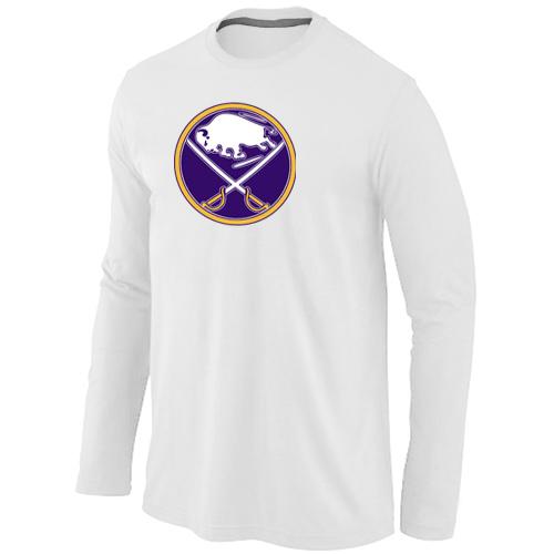 Cheap Buffalo Sabres Big & Tall Logo WHITE Long Sleeve NHL T-Shirt For Sale