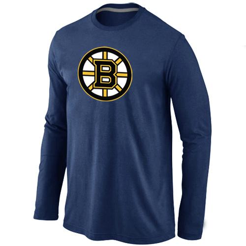 Cheap Boston Bruins Big & Tall Logo D.BLUE Long Sleeve NHL T-Shirt For Sale