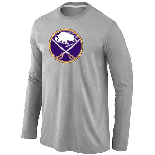 Cheap Buffalo Sabres Big & Tall Logo Grey Long Sleeve NHL T-Shirt For Sale