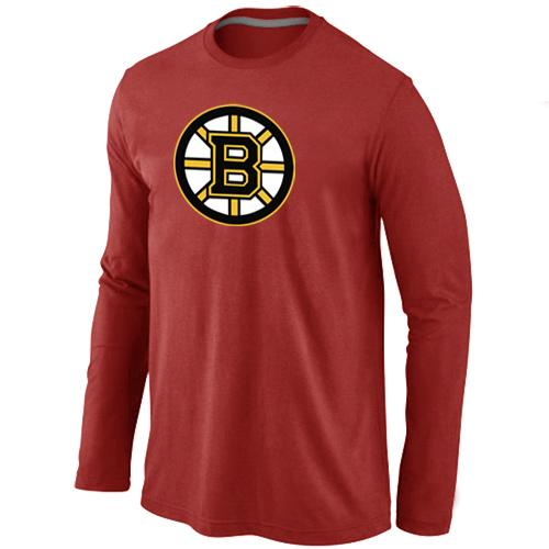 Cheap Boston Bruins Big & Tall Logo red Long Sleeve NHL T-Shirt For Sale