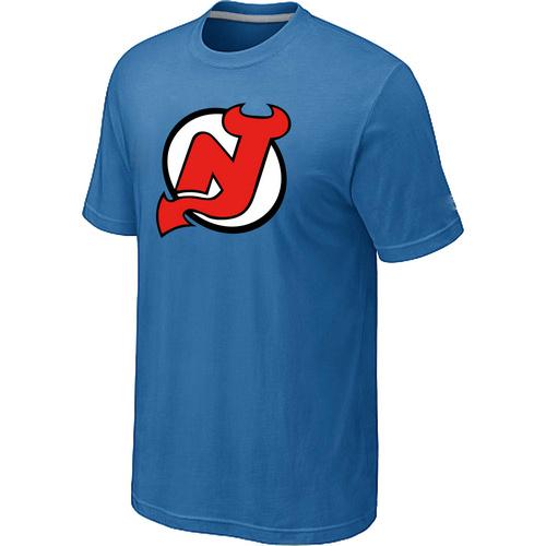 Cheap NHL New Jersey Devils Big & Tall Logo light Blue T-Shirt For Sale
