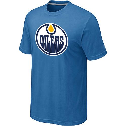 Cheap NHL Edmonton Oilers Big & Tall Logo light Blue T-Shirt For Sale