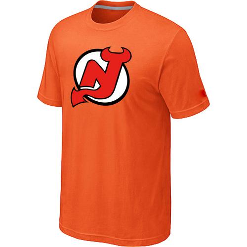Cheap NHL New Jersey Devils Big & Tall Logo Orange T-Shirt For Sale