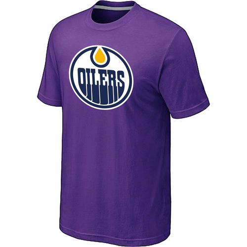 Cheap NHL Edmonton Oilers Big & Tall Logo Purple T-Shirt For Sale