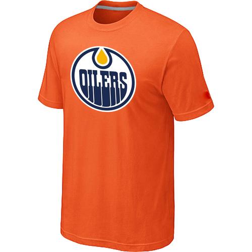 Cheap NHL Edmonton Oilers Big & Tall Logo Orange T-Shirt For Sale