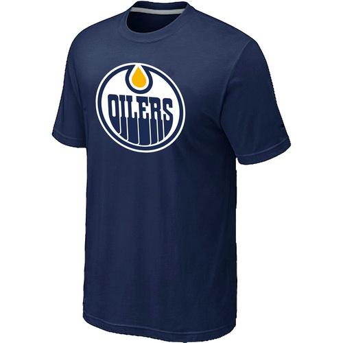 Cheap NHL Edmonton Oilers Big & Tall Logo D.Blue T-Shirt For Sale