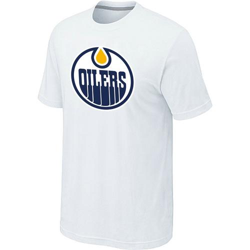 Cheap NHL Edmonton Oilers Big & Tall Logo White T-Shirt For Sale