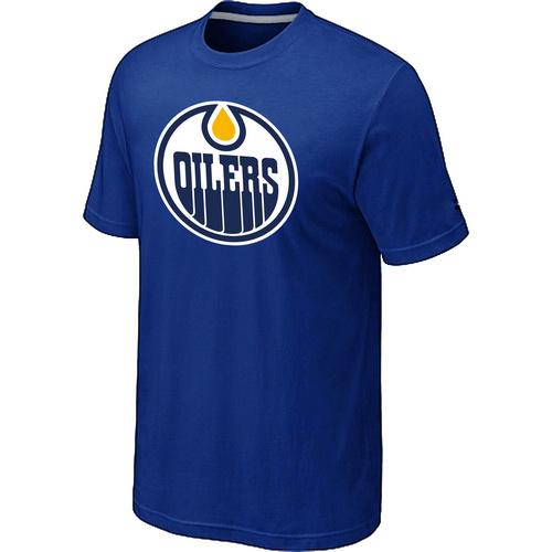 Cheap NHL Edmonton Oilers Big & Tall Logo Blue T-Shirt For Sale