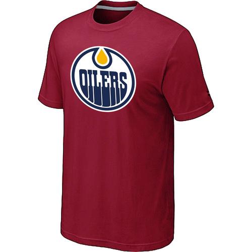 Cheap NHL Edmonton Oilers Big & Tall Logo Red T-Shirt For Sale