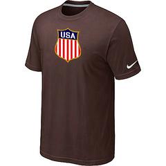 Cheap Nike Team USA Hockey Winter Olympics KO Collection Locker Room T-Shirt brown For Sale
