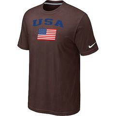 Cheap USA Olympics USA Flag Collection Locker Room T-Shirt brown For Sale