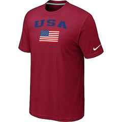 Cheap USA Olympics USA Flag Collection Locker Room T-Shirt red For Sale