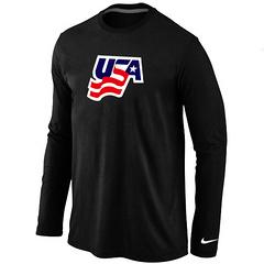 Cheap Nike USA 2014 Winter Olympics Hockey Graphic Legend Performance Collection Locker Room Long Sleeve T-Shirt Black For Sale