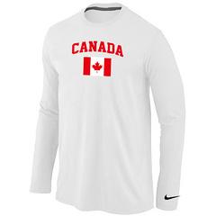 Cheap Nike 2014 Olympics Canada Flag Collection Locker Room Long Sleeve T-Shirt White For Sale