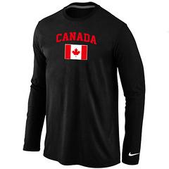Cheap Nike 2014 Olympics Canada Flag Collection Locker Room Long Sleeve T-Shirt Black For Sale