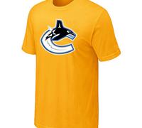 Cheap NHL Vancouver Canucks Yellow Big & Tall Logo T-Shirt For Sale