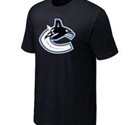 Cheap NHL Vancouver Canucks Black Big & Tall Logo T-Shirt For Sale