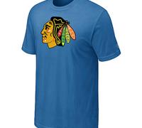 Cheap NHL Chicago Blackhawks Big & Tall Logo light Blue T-Shirt For Sale
