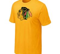 Cheap NHL Chicago Blackhawks Big & Tall Logo Yellow T-Shirt For Sale