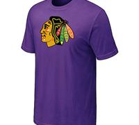 Cheap NHL Chicago Blackhawks Big & Tall Logo Purple T-Shirt For Sale