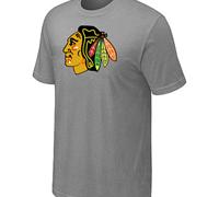 Cheap NHL Chicago Blackhawks Big & Tall Logo L.Grey T-Shirt For Sale