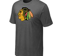 Cheap NHL Chicago Blackhawks Big & Tall Logo D.Grey T-Shirt For Sale