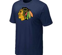 Cheap NHL Chicago Blackhawks Big & Tall Logo D.Blue T-Shirt For Sale