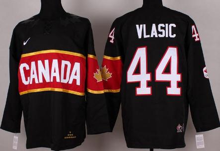 Cheap 2014 Winter Olympics Canada Team 44 Marc-Edouard Vlasic Black Hockey Jerseys For Sale