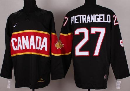 Cheap 2014 Winter Olympics Canada Team 27 Alex Pietrangelo Black Hockey Jerseys For Sale