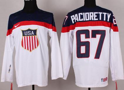 Cheap 2014 Winter Olympics USA Team 67 Max Pacioretty White Hockey Jerseys For Sale