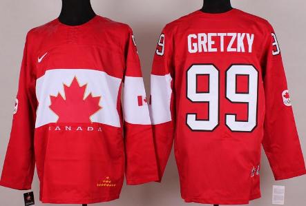 Cheap 2014 Winter Olympics Canada Team 99 Wayne Gretzky Red Hockey Jerseys For Sale