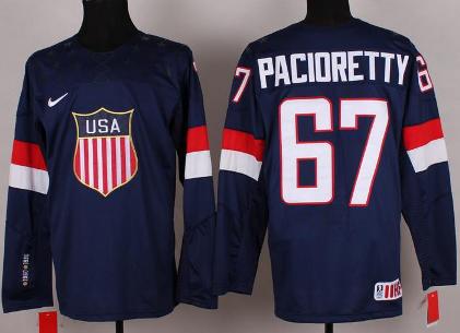 Cheap 2014 Winter Olympics USA Team 67 Max Pacioretty Blue Hockey Jerseys For Sale