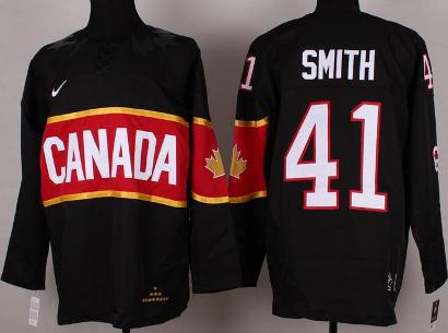 Cheap 2014 Winter Olympics Canada Team 41 Mike Smith Black Hockey Jerseys For Sale