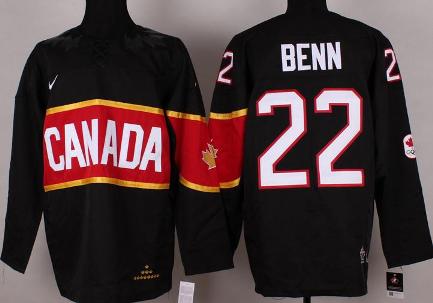 Cheap 2014 Winter Olympics Canada Team 22 Jamie Benn Black Hockey Jerseys For Sale