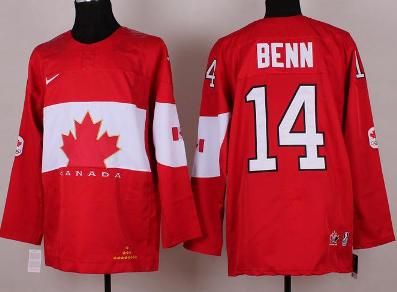 Cheap 2014 Winter Olympics Canada Team 14 Jamie Benn Red Hockey Jerseys For Sale