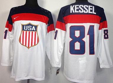 Cheap 2014 Winter Olympics USA Team 81 Phil Kessel White Hockey Jerseys For Sale