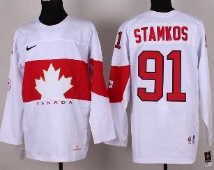 Cheap 2014 Winter Olympics Canada Team 91 Steven Stamkos White Hockey Jerseys For Sale
