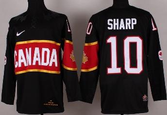 Cheap 2014 Winter Olympics Canada Team 10 Patrick Sharp Black Hockey Jerseys For Sale
