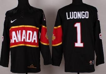 Cheap 2014 Winter Olympics Canada Team 1 Roberto Luongo Black Hockey Jerseys For Sale
