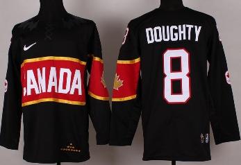 Cheap 2014 Winter Olympics Canada Team 8 Drew Doughty Black Hockey Jerseys For Sale