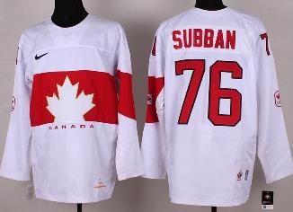Cheap 2014 Winter Olympics Canada Team 76 P.K. Subban White Hockey Jerseys For Sale