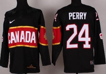 Cheap 2014 Winter Olympics Canada Team 24 Corey Perry Black Hockey Jerseys For Sale