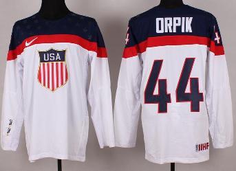 Cheap 2014 Winter Olympics USA Team 44 Brooks Orpik White Hockey Jerseys For Sale