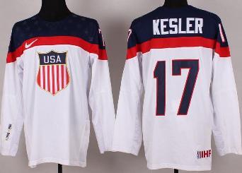 Cheap 2014 Winter Olympics USA Team 17 Ryan Kesler White Hockey Jerseys For Sale