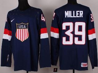 Cheap 2014 Winter Olympics USA Team 39 Ryan Miller Blue Hockey Jerseys For Sale